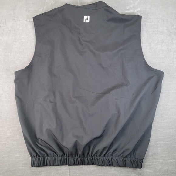 FootJoy FJ Mens Golf Vest Black 1/4 Zip Sleeveless Pullover Size XL - Picture 6 of 6